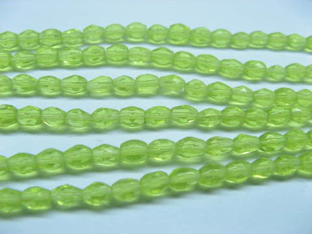 100 Strands Green Faceted Glass Beads 4.2x6mm 100 Strands Green Faceted Glass Beads 4.2x6mm