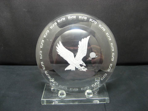 1Pc New Decorative Lead Crystal Eagle Plate Figurine - Click Image to Close