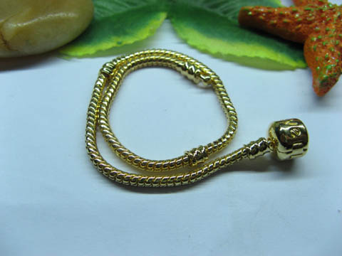 4Pcs European Golden Plated Bracelet w/Love Clasp 19cm - Click Image to Close