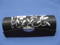 12 BULK New Black Embroidered SilK Lipstick Case