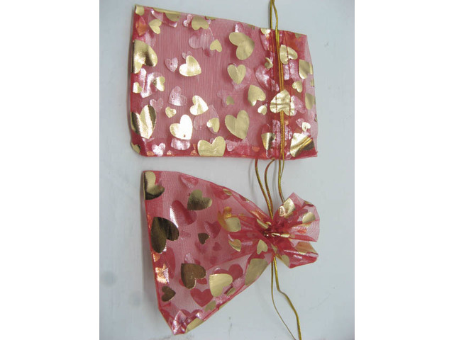 100 Red Drawstring Jewelry Gift Pouches 7x9cm