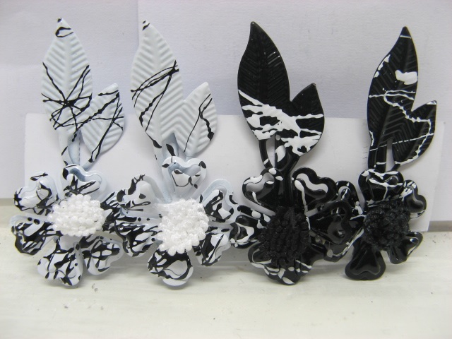 48pcs Barrette Hair Clips With Flower-2 Colors 48pcs Barrette Hair Clips With Flower-2 Colors