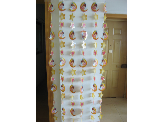1X Moon Girl Cartoon Curtain with Curtain Rod