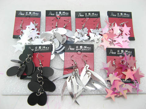 60 Assorted Glittery Earrings Light Weight - Click Image to Close
