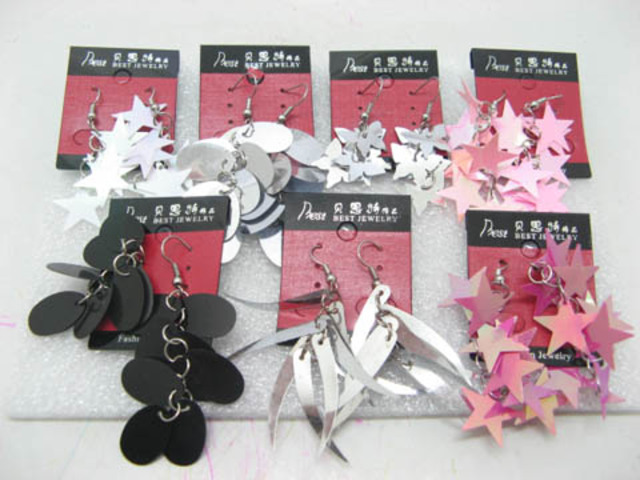 60 Assorted Glittery Earrings Light Weight