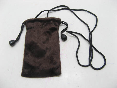 200 Dark Coffee Soft Plush Mobile Phone Pouches Holders - Click Image to Close