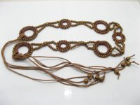 10 Lady's Tribal Wooden Beaded Waist Belt