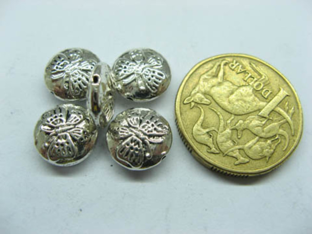 100 Tibetan Silver Round Bali Style Spacer Beads ac-ba-sp7 - Click Image to Close