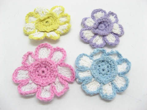 50 Handmade Crochet Flower for Dress Mixed cr-ch2 - Click Image to Close