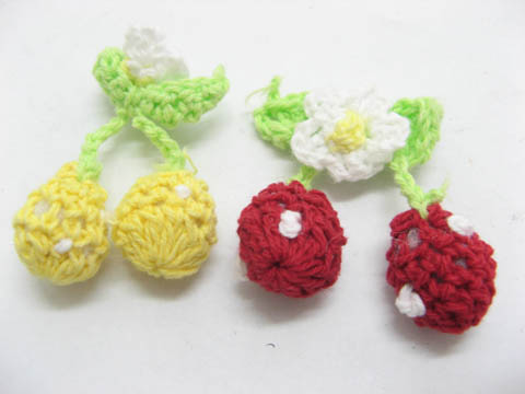 30 Handmade Crochet Cherry for Dress Mixed cr-ch6 - Click Image to Close