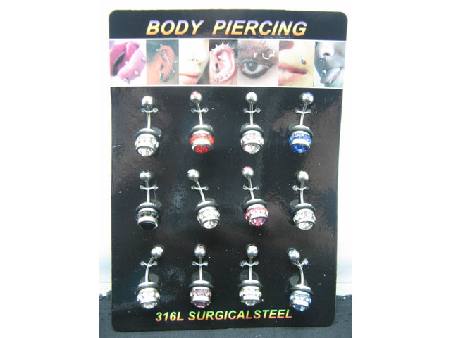 12 Fashion Belly Rhinestone Body Piercing Jewelry