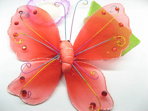 25 Beautiful Red Butterfly Gossamer Craft Embellishments - Click Image to Close