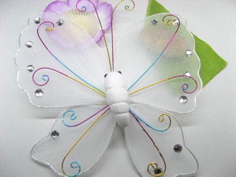 25 Beautiful White Butterfly Gossamer Craft Embellishments - Click Image to Close