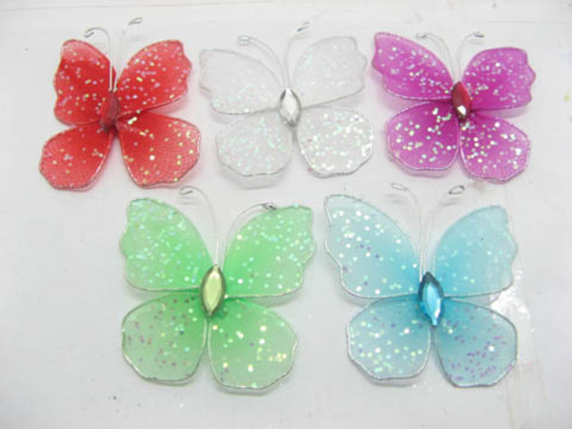(image for) 100 Beautiful Stocking Craft Sequin Butterfly Mixed Colour