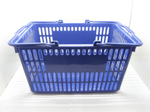 2Pcs Blue Plastic Convenient Shopping Baskets - Click Image to Close