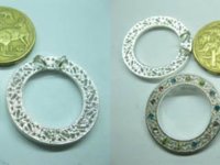 50 Metal Hollow Round Pendants Jewelery Finding
