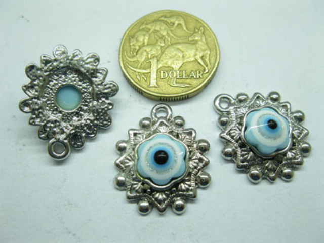50 Metal 8-Sided Pendants w/Round Beads Jewelery Finding 50 Metal 8-Sided Pendants w/Round Beads Jewelery Finding