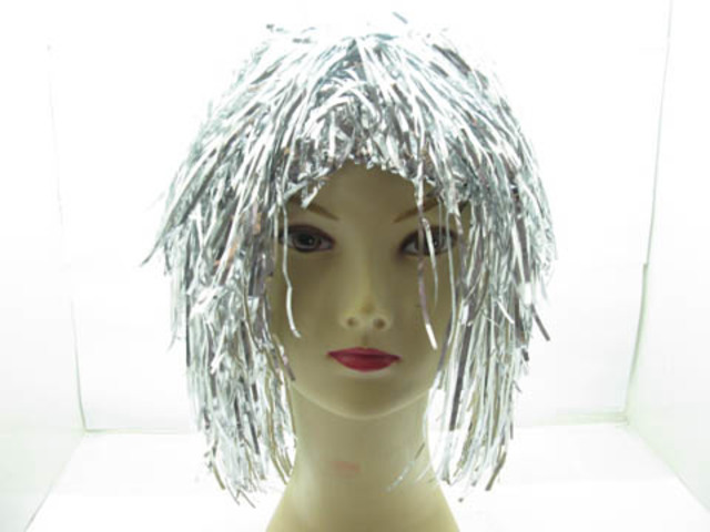 10 New Silver Pom-Pom Tinsel Costume Wigs bh-h70 10 New Silver Pom-Pom Tinsel Costume Wigs bh-h70