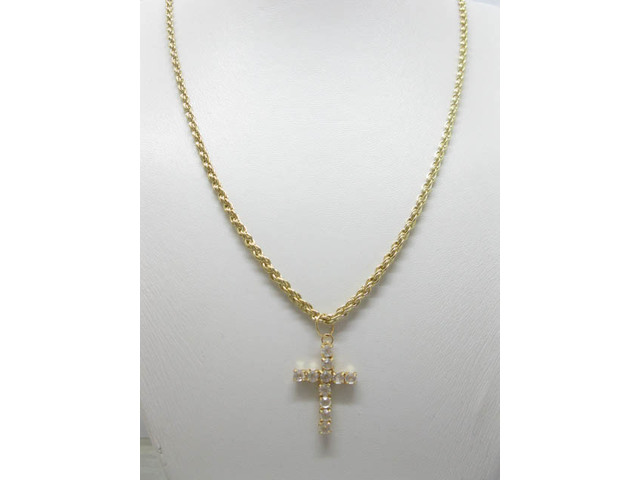 12 Golden Plated Necklace with Cross Pendant