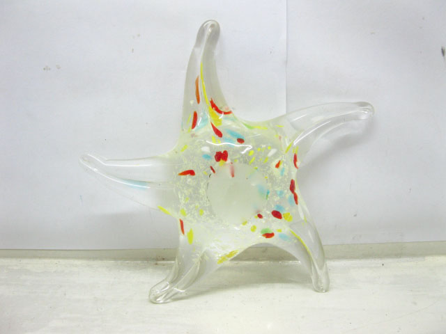 5X Glass Sea Star Ornament Seastar Crafts cr-d-ch15 - Click Image to Close