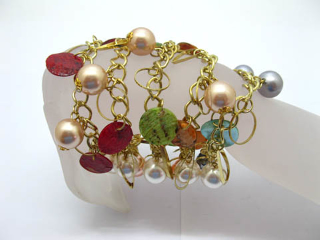 60 Chain Bracelets with Shell Bead Wholesale