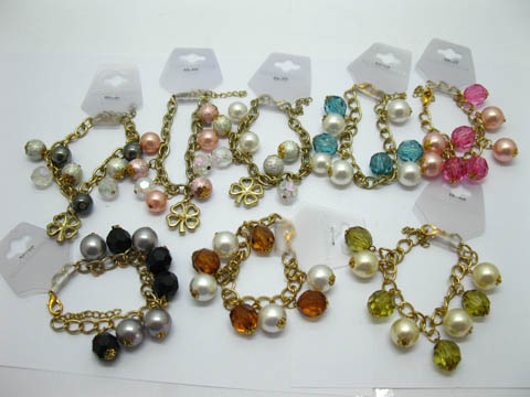 60 Chain Bracelets with Beads Wholesale - Click Image to Close