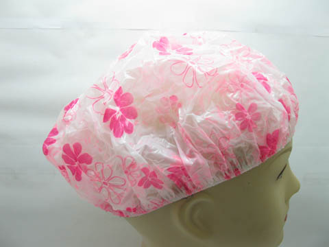 50 Pink Plastic Shower Cap Head Protector Wholesale - Click Image to Close