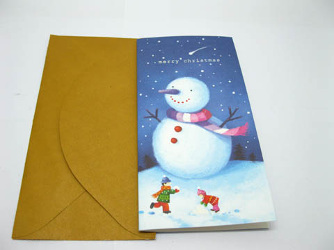 200 Snowman Christmas Greeting Gift Cards w/Envelopes - Click Image to Close