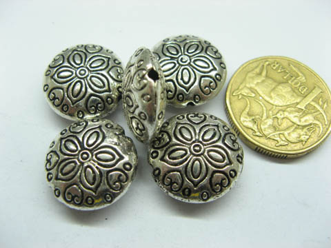 50 Flower Carved Round Bali Style Spacer Bead ac-ba-sp8 - Click Image to Close