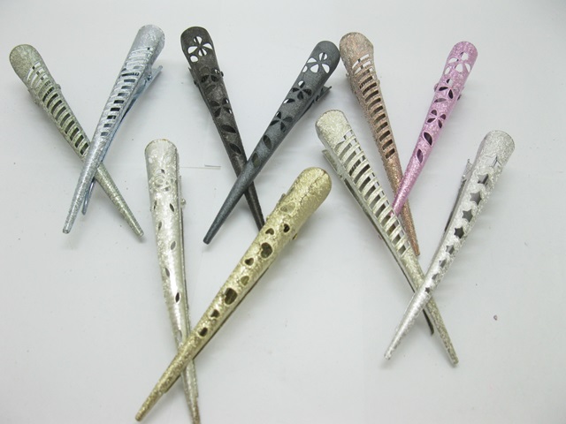 60X Frosting Oxhorn Hairclips Hair Clip Mixed Color