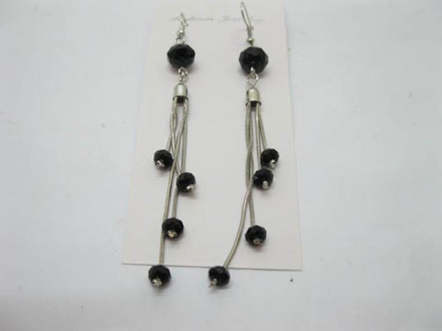 2x12Pairs Glass Hoog Earrings 10cm long