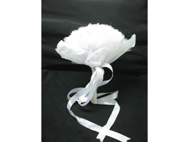1X New White Wedding Bridal Bouquet with Rhinestone