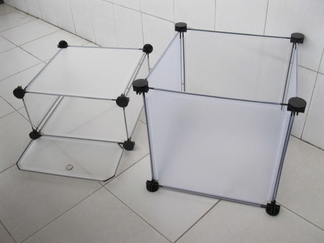 1Set White Plastic Stackable Rack Display Organizer 1Set White Plastic Stackable Rack Display Organizer