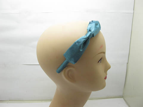 12pcs New Blue Hair Band with Attached Bowknot - Click Image to Close