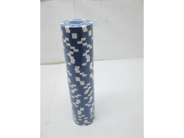 50 New Blue Plain Poker Chips Good Quality
