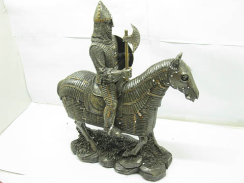 1X New Resin Armored Horse Knight Statue with Spear - Click Image to Close
