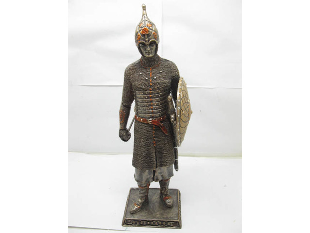 1X New Resin Standing Knight Statue with Shield