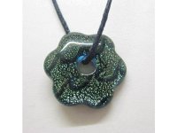 4X Handcraft Dichroic Glass Blossom Bead Pendant 30mm