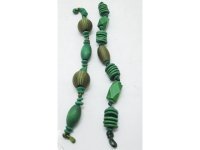 4x12Pcs Green Wooden Beaded Bracelets Bulk