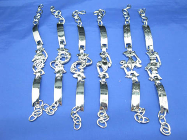 12X Assorted Man's Chain Punk Bracelet Bulk