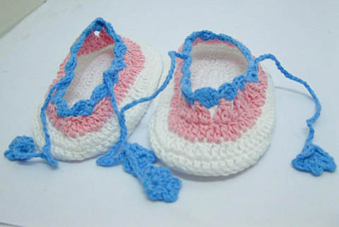 5Pair New Handmade Crochet Baby Shoes Socks - Click Image to Close