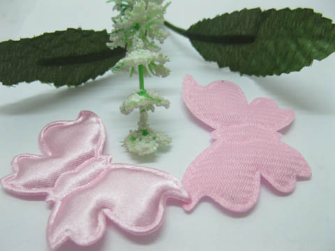 500X Pink Butterfly Padded Embellishments Trims - Click Image to Close