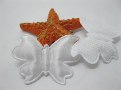 500X White Butterfly Padded Embellishments Trims - Click Image to Close