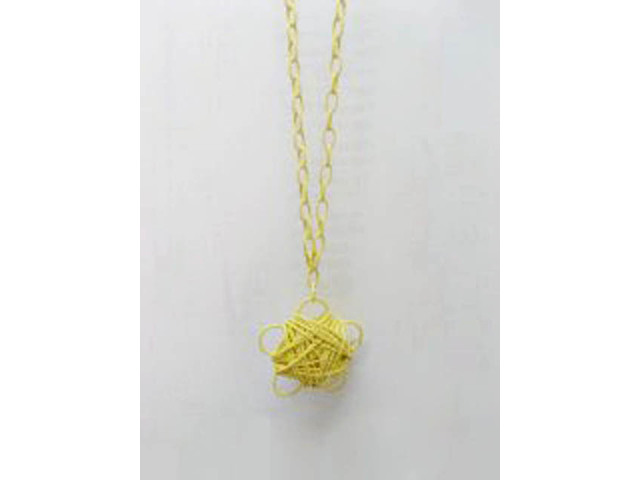 5X Chain Necklaces w/Yellow Flower Pendant Iron Art