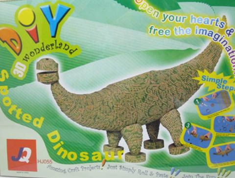 5Pcs DIY Corrugated Paper Dinosaur Dolls Great Toy - Click Image to Close