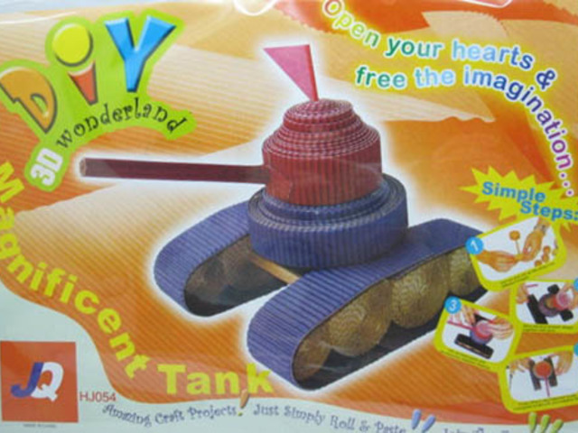 10X DIY Corrugated Paper Tank Dolls Great Toy