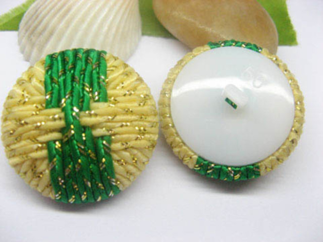 4x5pcs New Yellow&Green Chinese Handcrafted Buttons - Click Image to Close