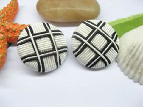 4x5Pcs New White & Black Round Handcrafted Buttons - Click Image to Close