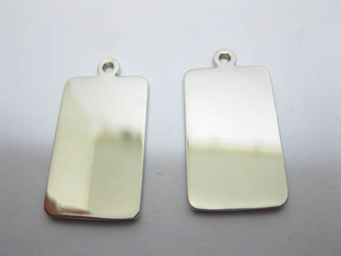 4x20pcs Silver Plated DIY Carved Oblong Pendants - Click Image to Close