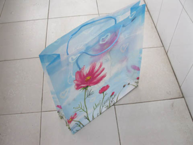 12 Sky Blue w/Flower Plastic Gift Packing Bags 40x35cm 12 Sky Blue w/Flower Plastic Gift Packing Bags 40x35cm